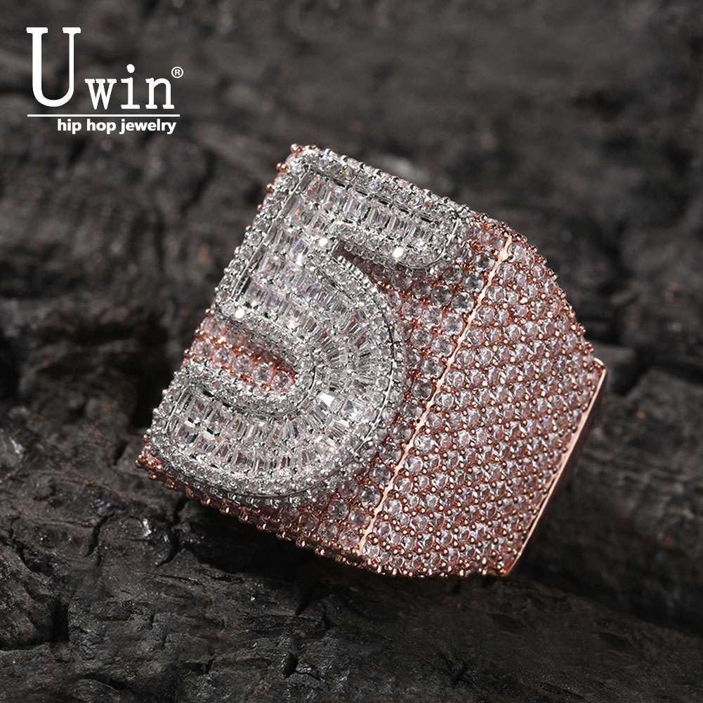 Initial Ring Custom - Uwin Big Square Custom Rings Typographic
