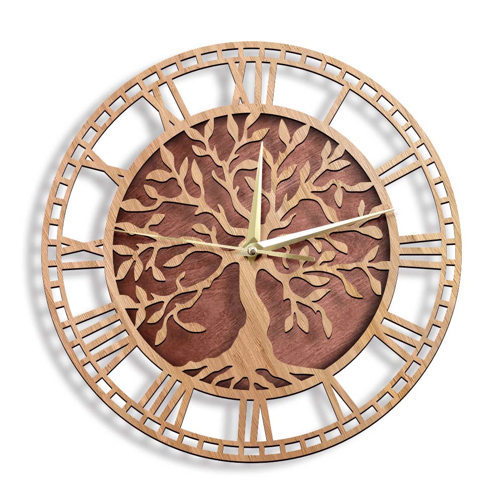 Family Tree Print - Tree of Life Wooden Wall Clock