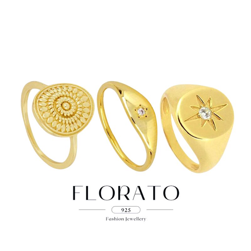 Initial Ring Custom - 24k Gold Plated Silver Plated European