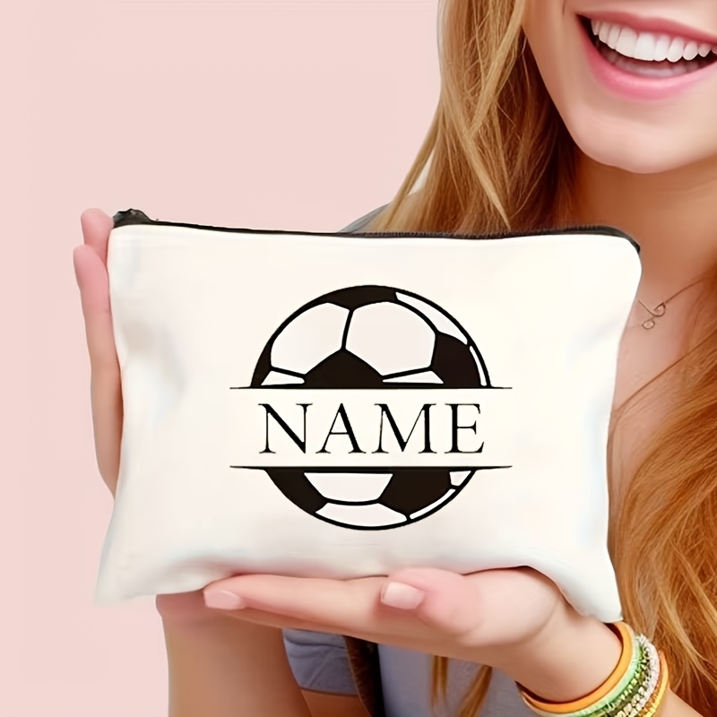 Personalized Name Box - Custom Soccer Makeup Travel Bag, Personalized