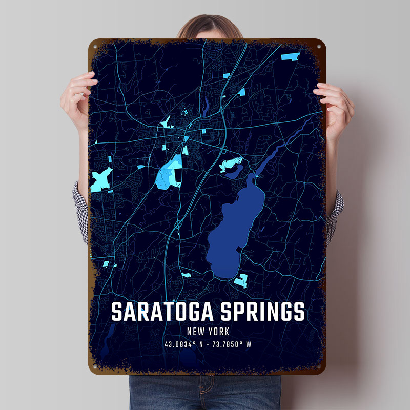 Saratoga Springs Midnight City - Custom Map Poster review and price