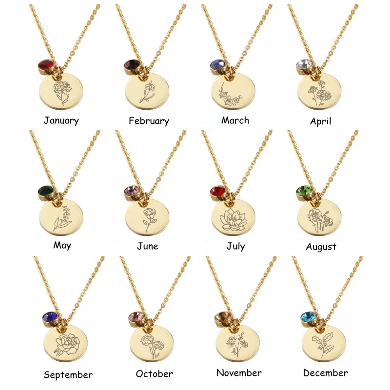 Birth Month Flowers Clipart Fl - Birth Flower Necklace review and price