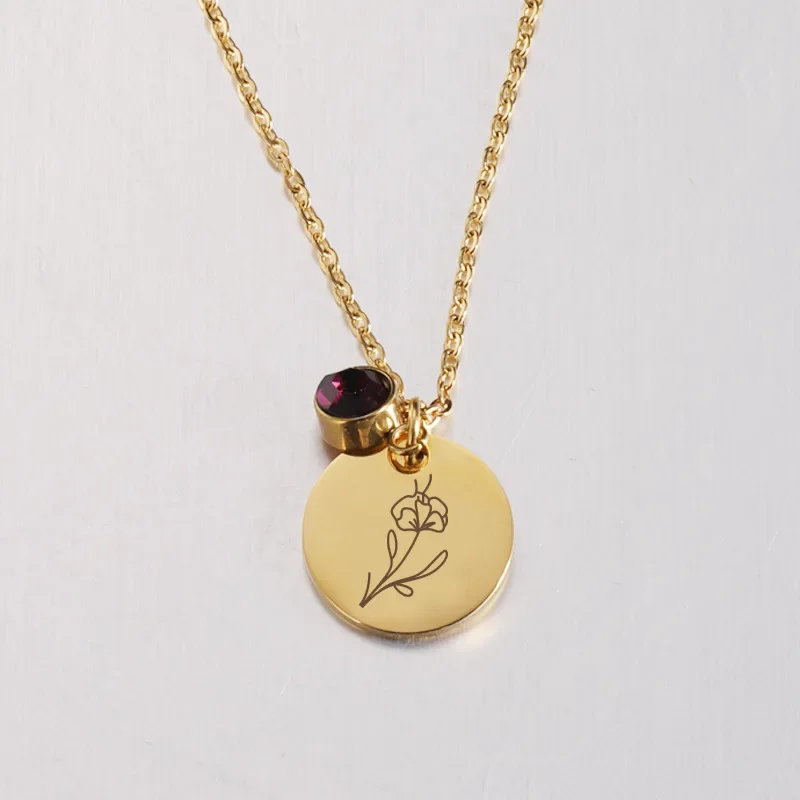 Birth Month Flowers Clipart Fl - Birth Flower Necklace review and price