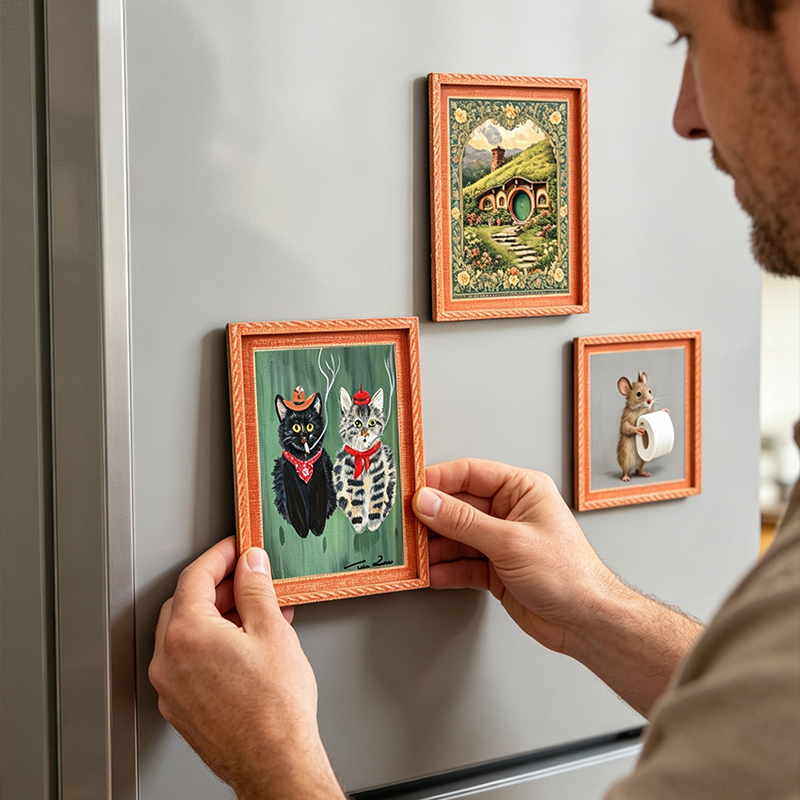 Wooden Fridge Magnet Photo Fra - Engraved Wood Frame review and price