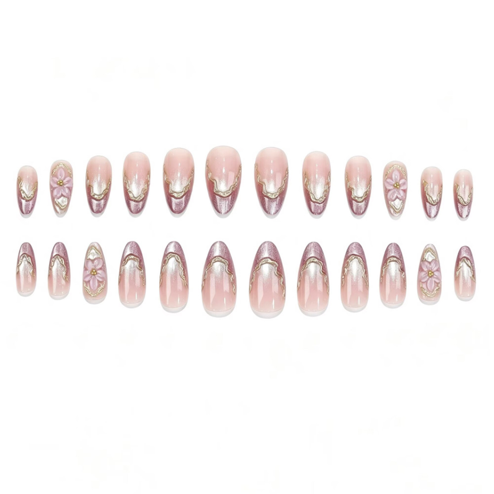 3D flowers fake nails with glo - Pressed Flower Art review and price