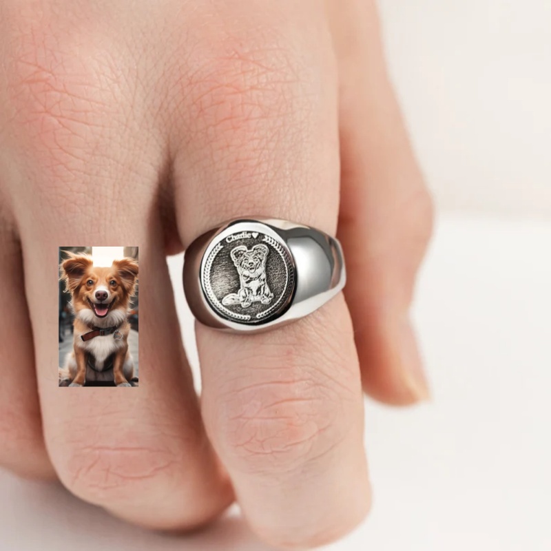 Custom Engrave Photo Signet Ri - Initial Ring Custom review and price