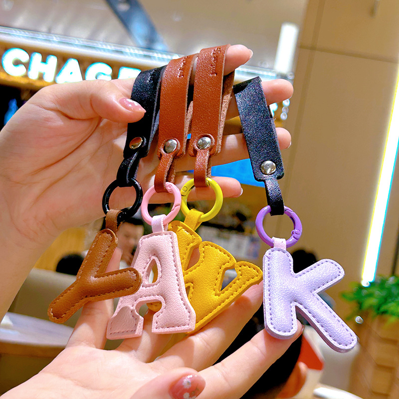 Creative PU Leather 26 Letter  - Monogram Keychain Leather review and price
