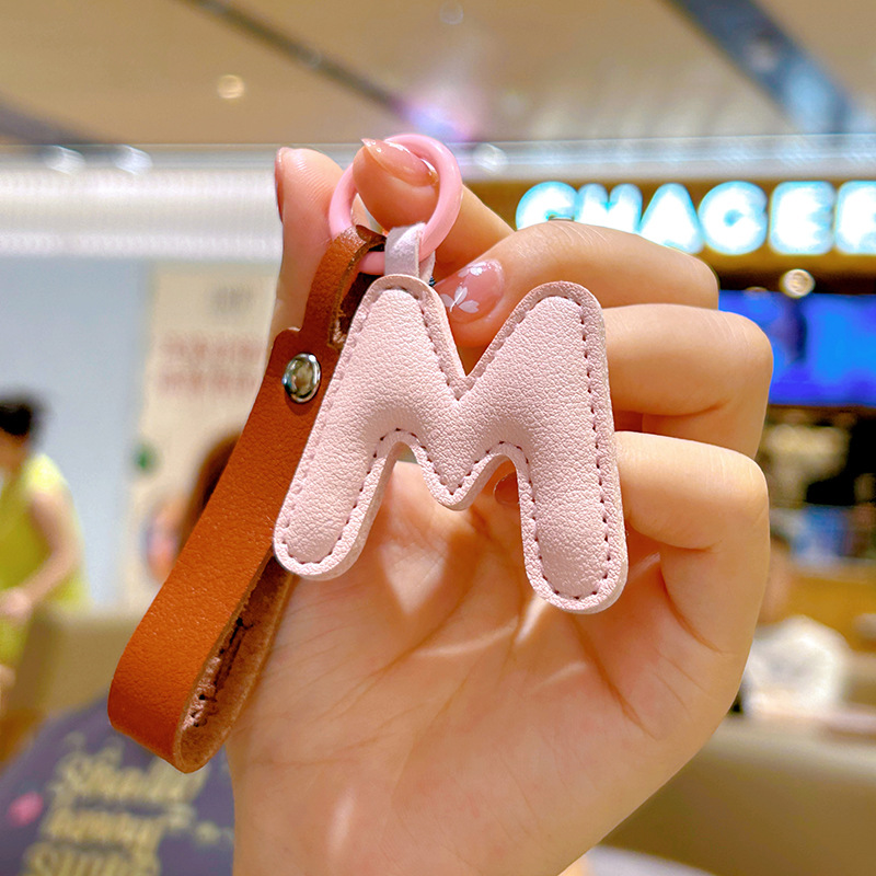 Creative PU Leather 26 Letter  - Monogram Keychain Leather review and price