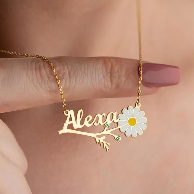 Roro‘s Personalized Colorful E - Birth Flower Necklace review and price