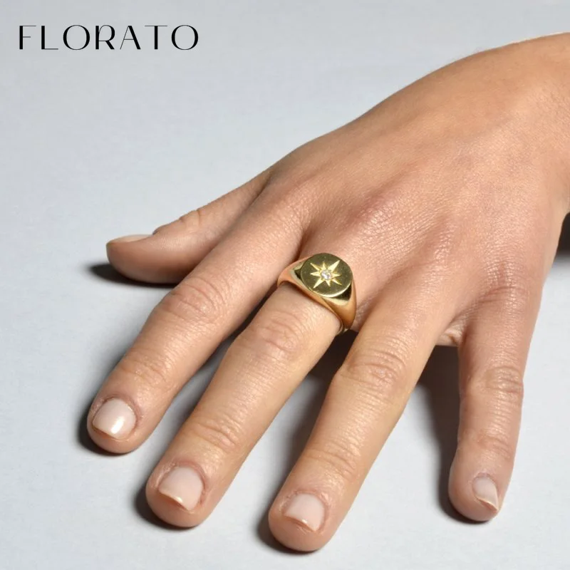 24k Gold Plated Silver Plated  - Initial Ring Custom review and price