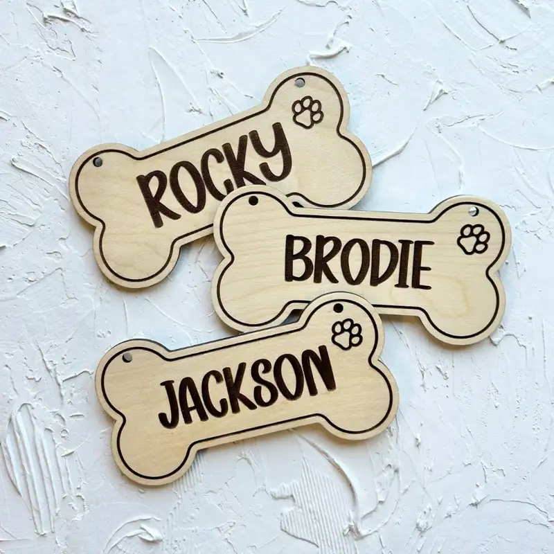 5PCS Custom Wooden Dog Tag - P - Pet Portrait Custom review and price