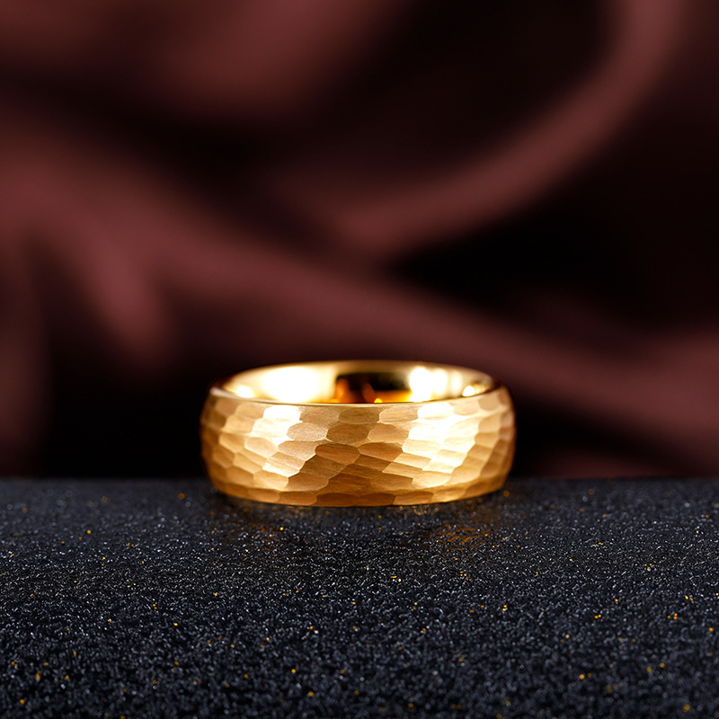 Hammered Multi-faceted Titaniu - Initial Ring Custom review and price