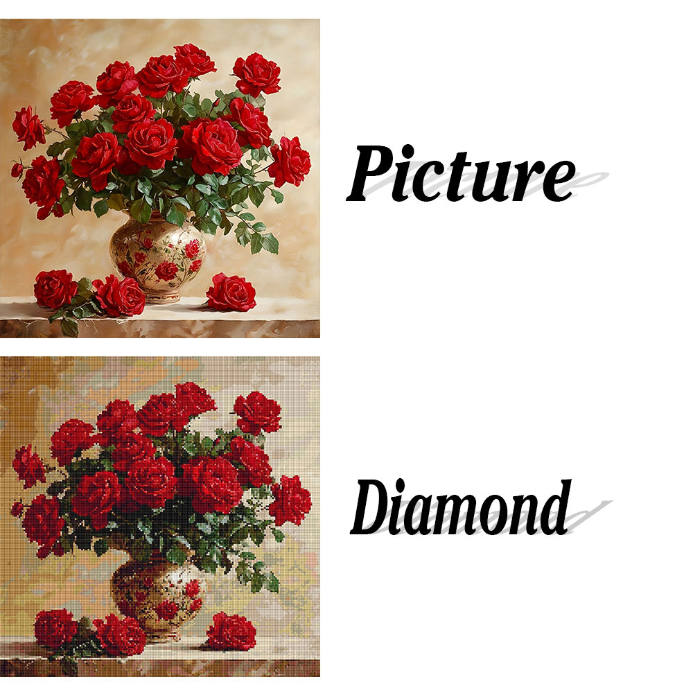Rose Diamond Painting Full Squ - Photo Mosaic Print review and price