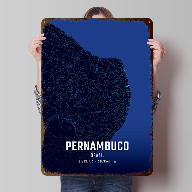 Pernambuco Midnight City Map M - Custom Map Poster review and price