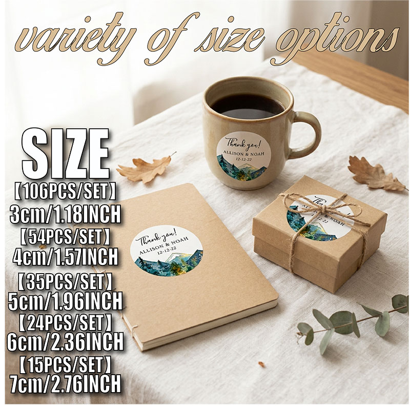 Custom Mountain Logo Round Sti - Personalized Name Box review and price