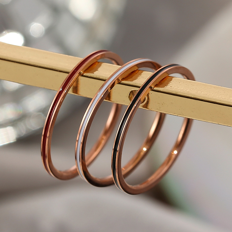 Titanium Steel Rose Gold Color - Initial Ring Custom review and price