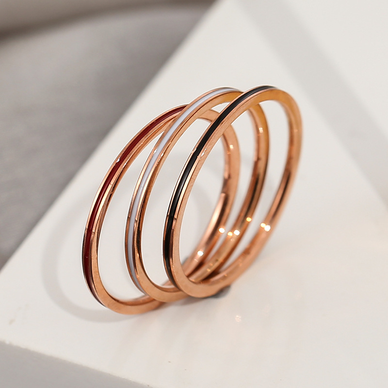 Titanium Steel Rose Gold Color - Initial Ring Custom review and price
