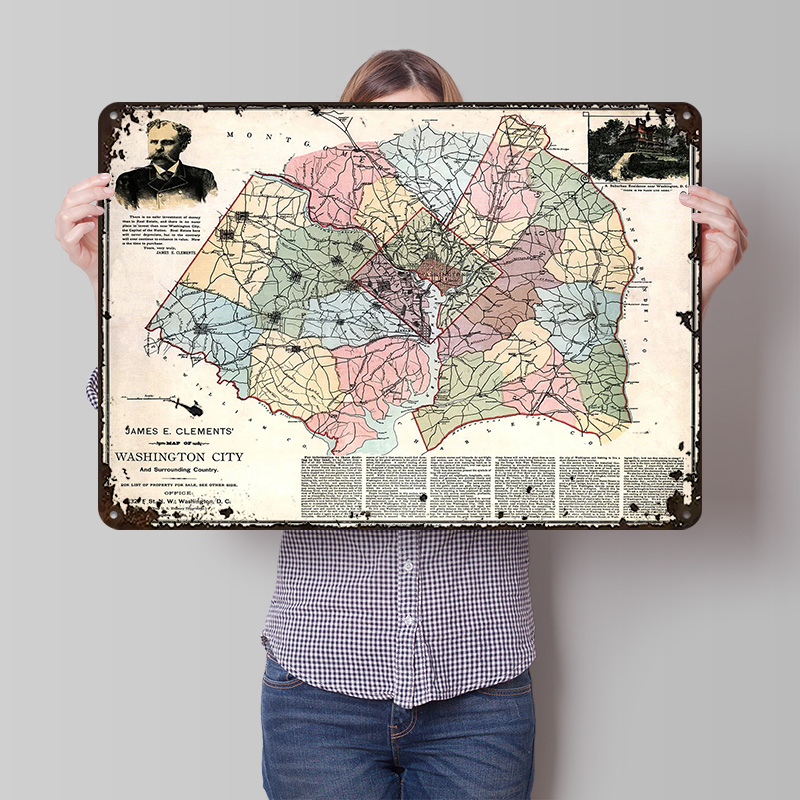 Map of Washington City Printed - Custom Map Poster review and price