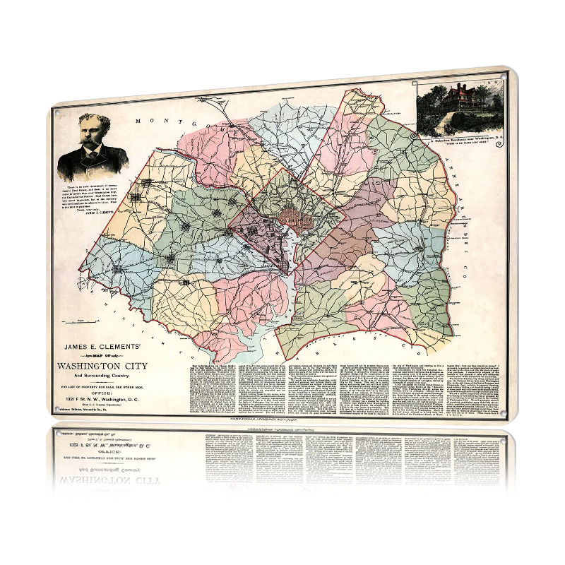 Map of Washington City Printed - Custom Map Poster review and price