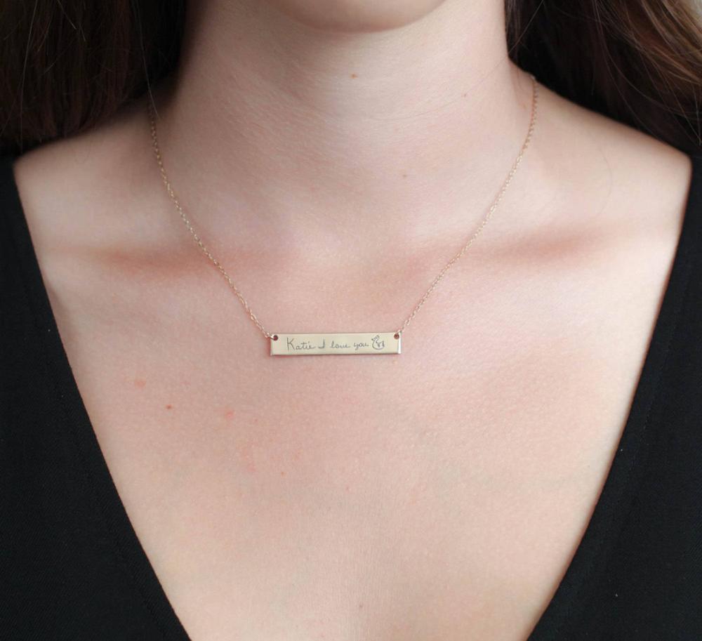 Personalized Custom Actual Han - Handwriting Necklace Bar review and price
