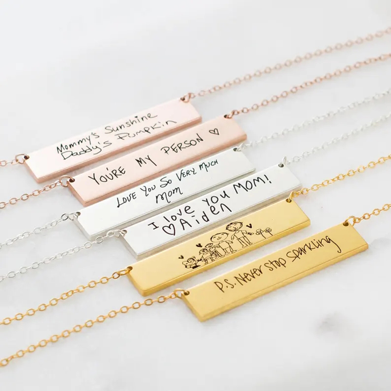 Custom Handwriting Name Bar Pe - Handwriting Necklace Bar review and price